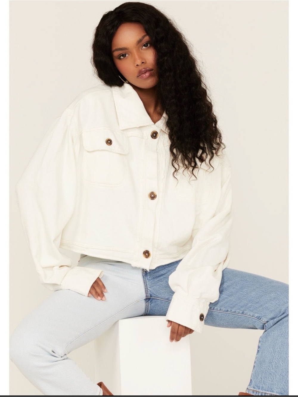 Free People We The Free Saturday Cropped Shacket